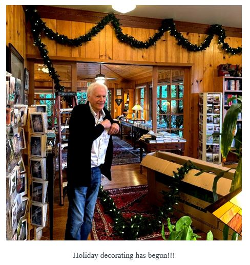 Jeff Stanford decorating for the holidays at Stanford Inn Mendocino